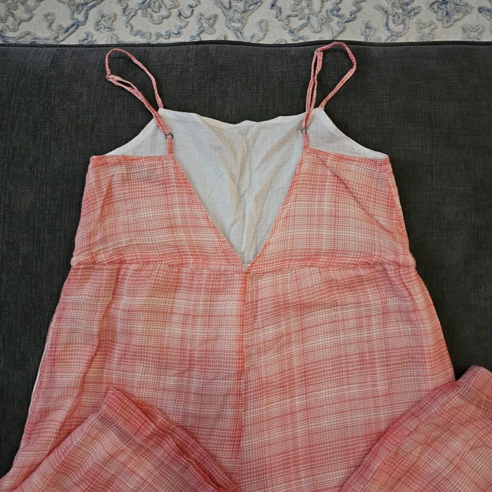Urban Outfitters Women's Pink Sleeveless Audra Gingham Wide Leg Jumpsuit Size XS - Picture 14 of 15